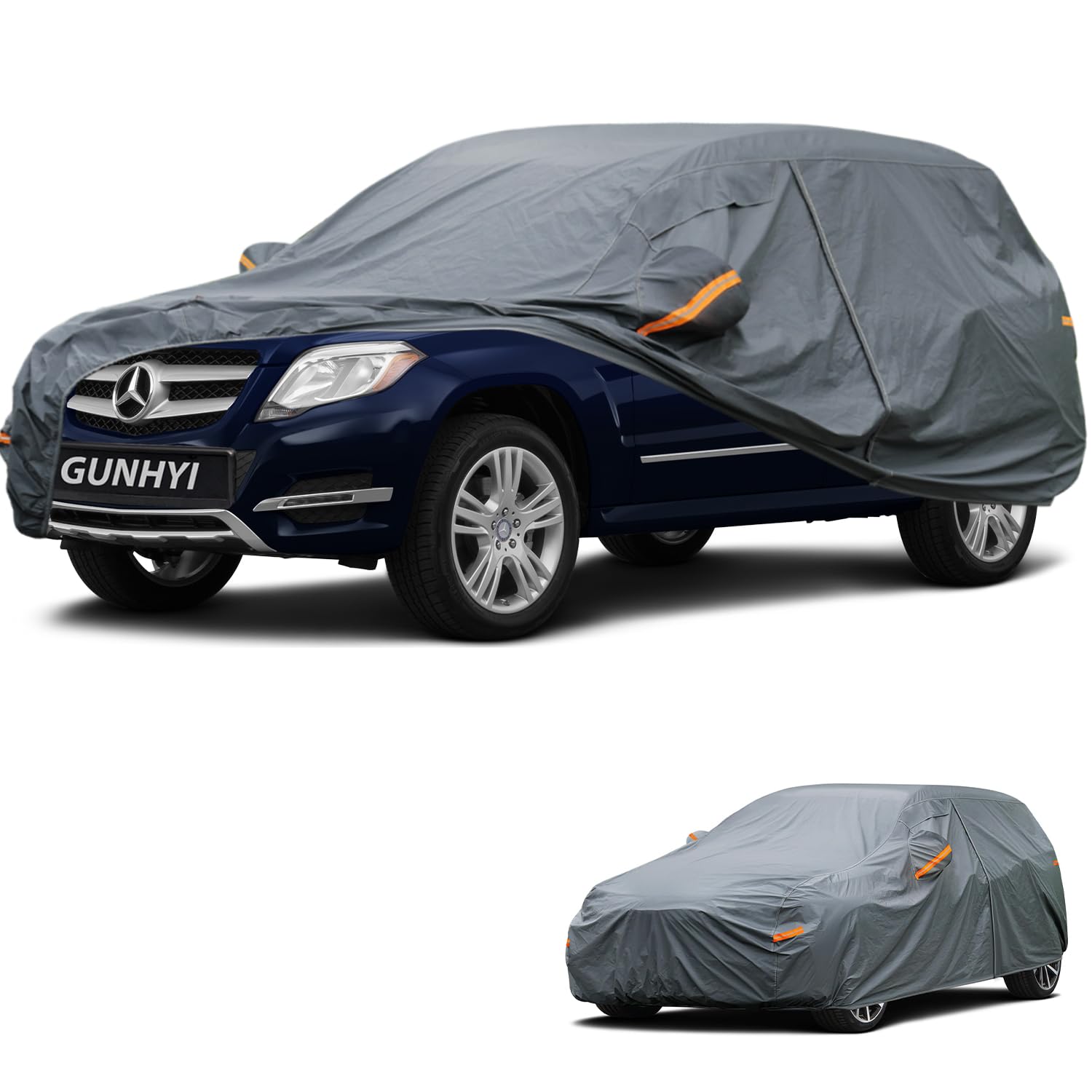 GUNHYI Premium Car Cover Custom Fit Mercedes-Benz GLK, 16 Layers Heavy Duty Car Cover Waterproof All Weather with Zipper Door for Sun Rain Snow Dust Uv Protection
