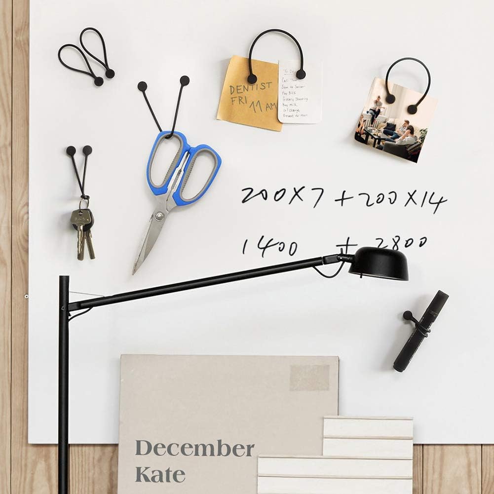 SMART&COOL Reusable Silicone Magnetic Cable Ties for Bundling and Organizing, Holding Stuff, Book Markers, Fridge Magnets, Assorted Color, 7.16'' (20-Pack, Black) - Image 2