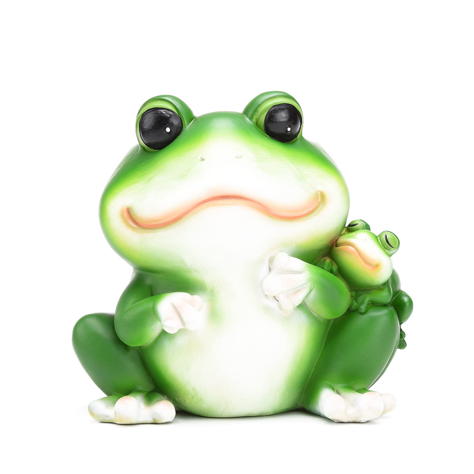 BRABUD Cute Frog Pen Holder Resin White Animal Toothbrush Lipstick Holder for Home Bedroom Study Room Office Desk Decoration 5.1''(H) TQGJBS264