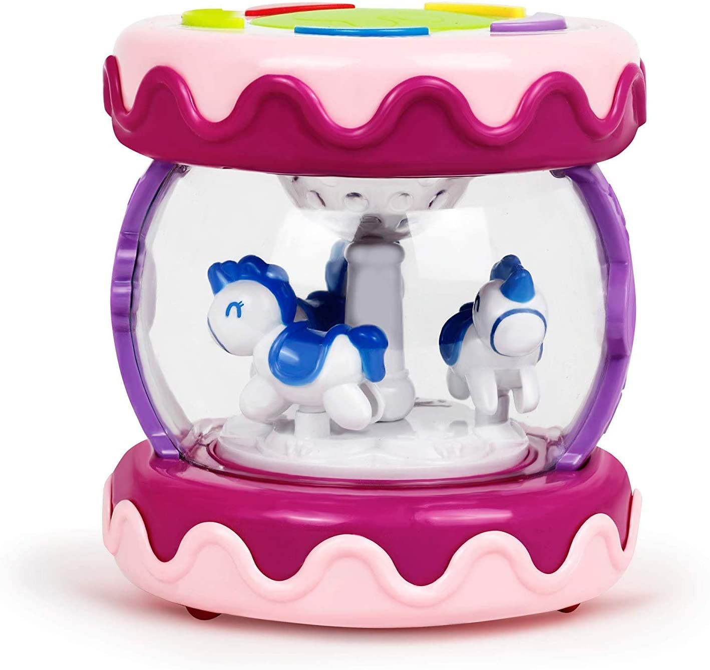 B&K Rotating Rotary Light Musical Toys Hand Clapping Drum Toddler Music Baby Drum - Educational Toddler Learning Toys, Drum, Plays Baby Music and Kids Songs - for Kids 18-Months and Older