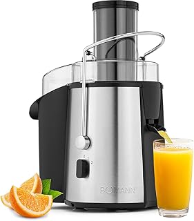 BOMANN AE1917CB - Professional Juicer - 1000 Watts - Tank capacity: 2 Litres - Extra large filling fireplace - Black/Silver