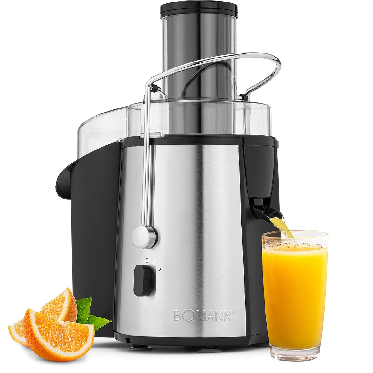 Bomann® Entsafter | ganze Früchte zerkleinern | großer Einfüllschacht | Slow Juicer | Tropfstopp für sauberes Arbeiten | einfache Reinigung | 1000W | Entsafter Gemüse und Obst | Juicer | AE 1917 CB