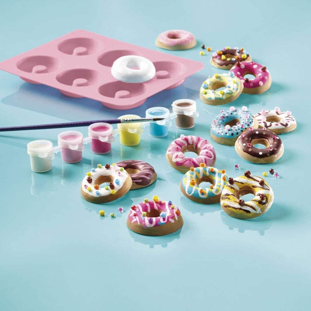 Totum Creative Pouch, Donut Factory Theme, Multicoloured, 3+ Years, Includes Casting Mould, Glitter Powder, Glass Beads, Plaster Powder