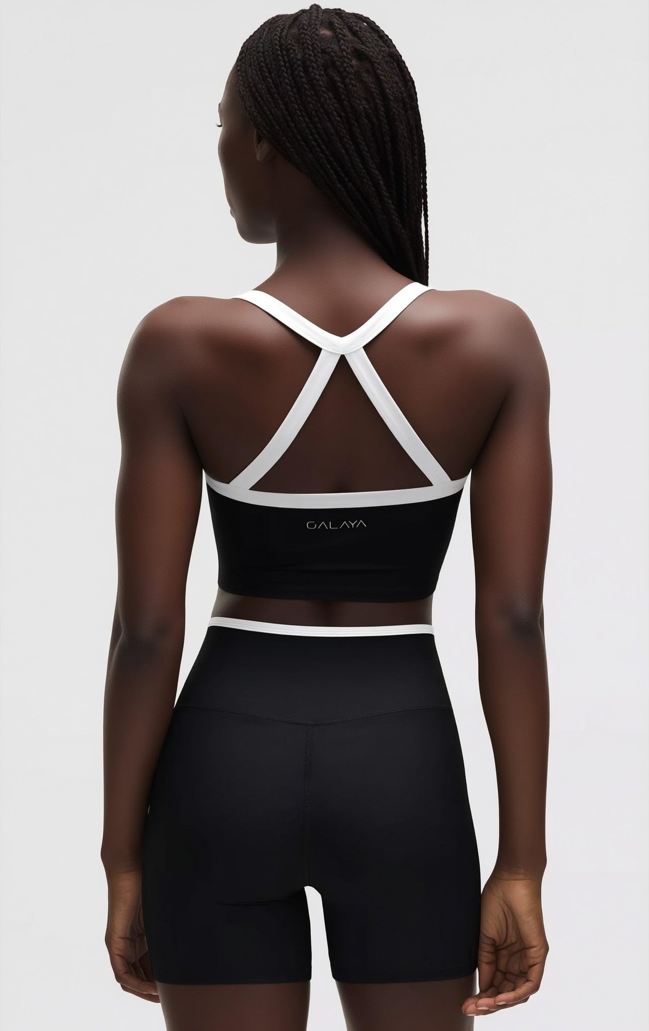 GALAYA Pollux Short de Sport pour Femme, Taille Haute, Squat-Proof | Short mi-cuisses en tissu, Extensible 4 directions, Non-roulante, Opacité squat-proof, Idéal pour Pilates, Yoga et Lagree