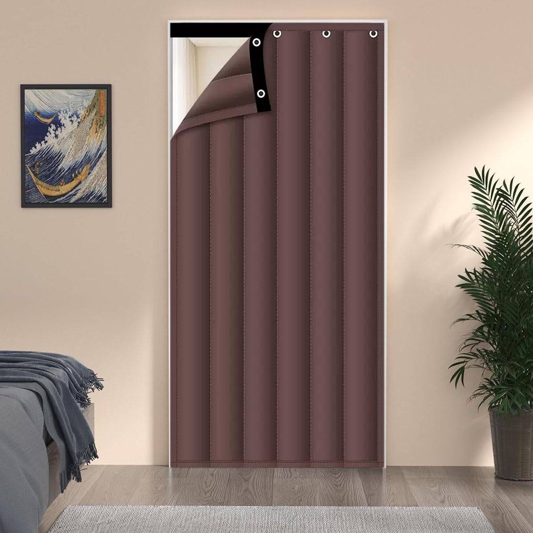 Rideau occultant FATACO contre le froid et le bruit pour une isolation de porte optimale