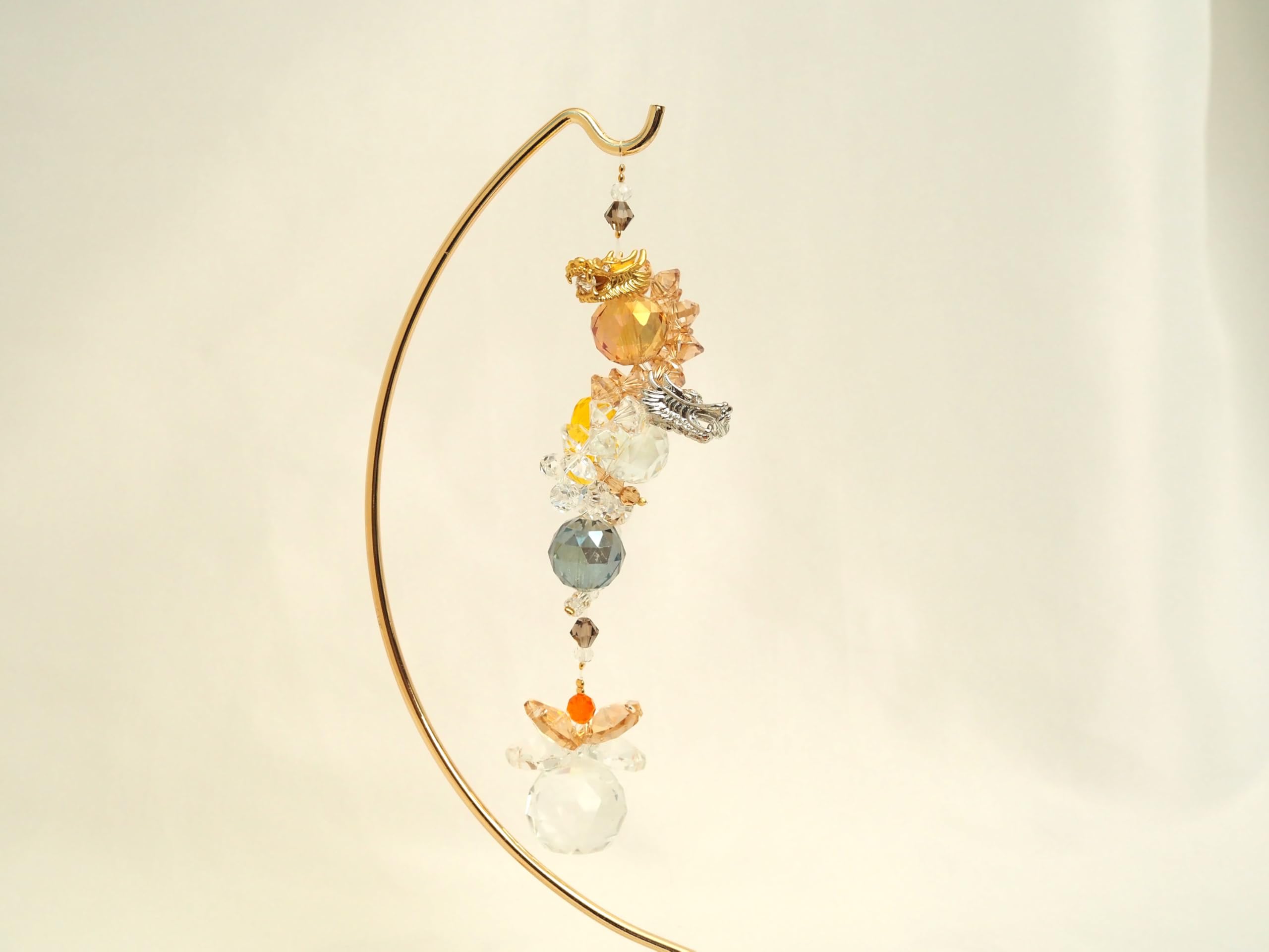 Amazon.co.jp: RELIGHT サンキャッチャー スタンド 付き 双龍 陰陽