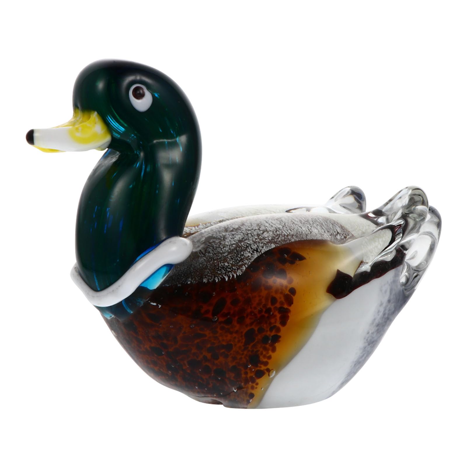 Décoration Maison et Bureau Canard en Cristal Gris Argenté
