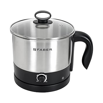Faber 1.2L 700W Multi Cooker with SS304 body, cool touch handle, auto cut-off feature, comes with boiler