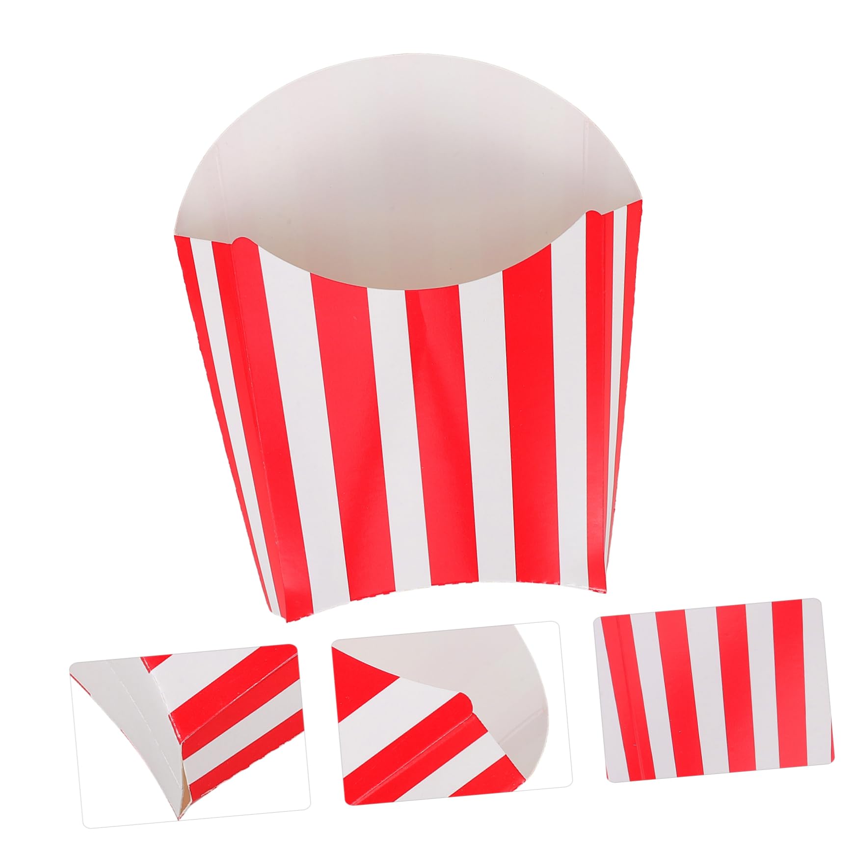 ABOOFAN 200pezzi Scatole Popcorn e Snack Per Feste Contenitori Per Fritte e Dolci Per Compleanni Matrimonio e Serate Cinema Design Strisce Rosse