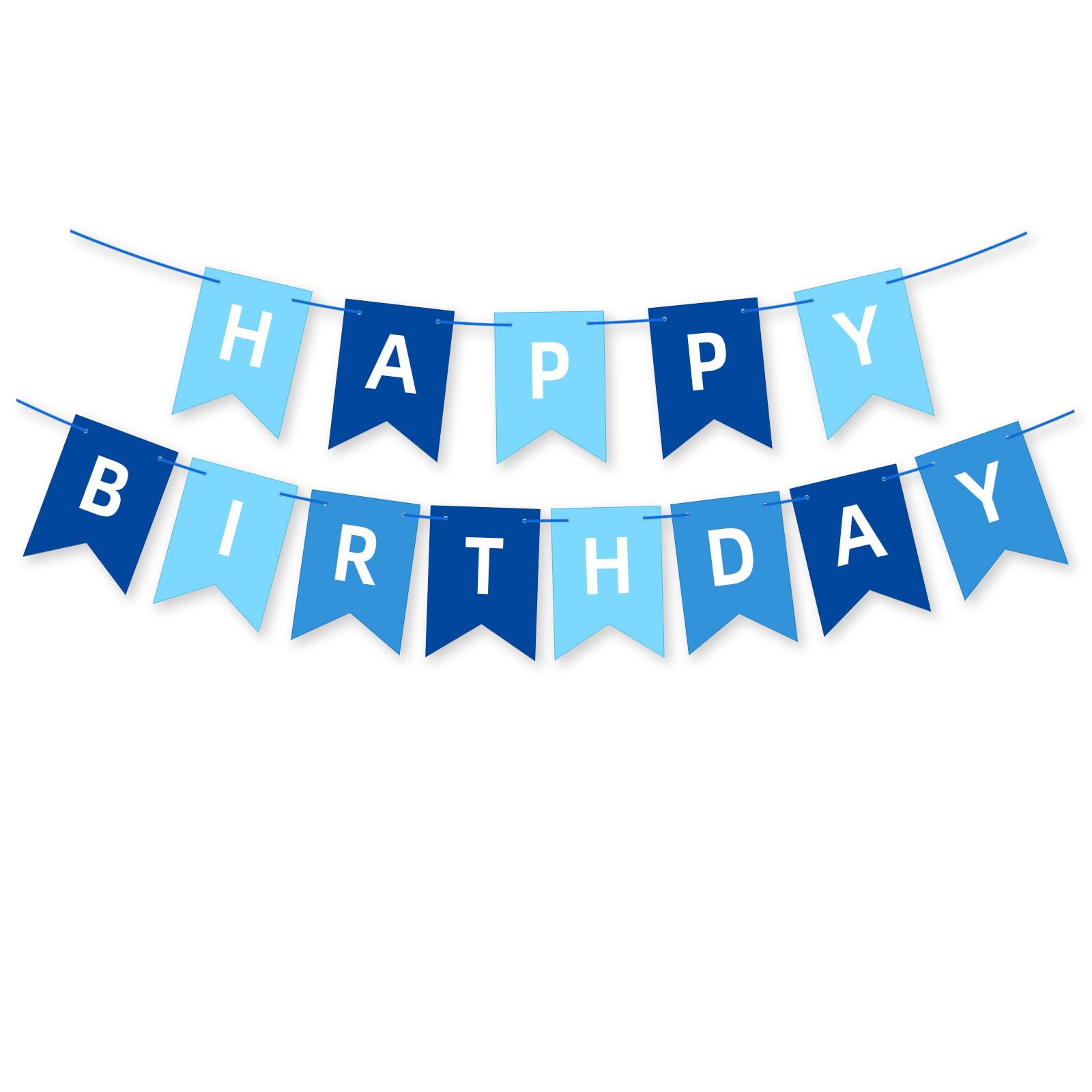 Amazon.co.jp: Happy Birthday ガーランド 誕生日 飾り付け ブルー