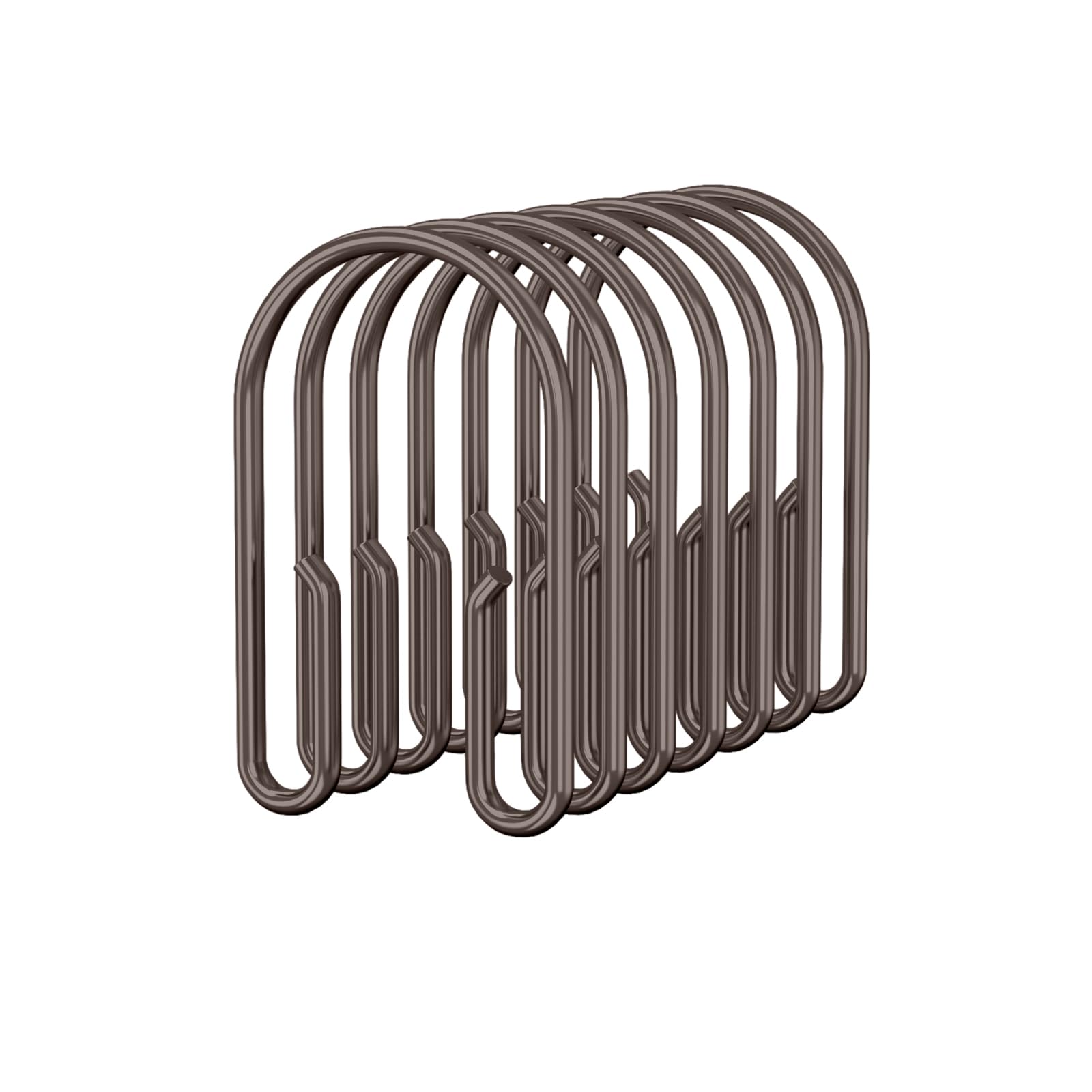 Lot de 12 crochets de rideau de douche en bronze, double face antirouille, pour douche intérieure, anneaux de douche doubles coulissants anti-chute pour rideau de douche