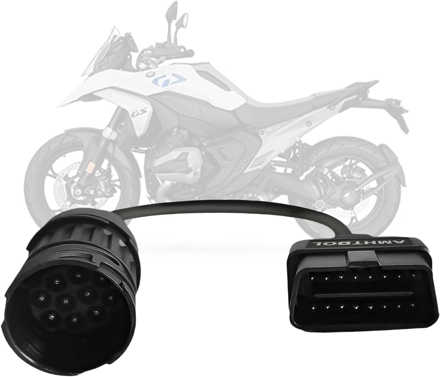 OBD2 Adapter Fit for BMW Motorcycle 10Pin GS-911 Male to 16Pin Male OBD Diagnostic Connect Cable,Compatible with GS-911 WiFi Scan Tool for Euro 4 Bike of The 2017 Model Year and Above