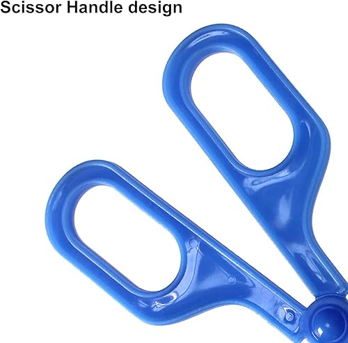 Miniatura 4 de TOPINCN Cuchara para excremento de reptil, mango de tijera, abrazadera de alimentación de reptiles multiusos transparente para tortugas (azul)