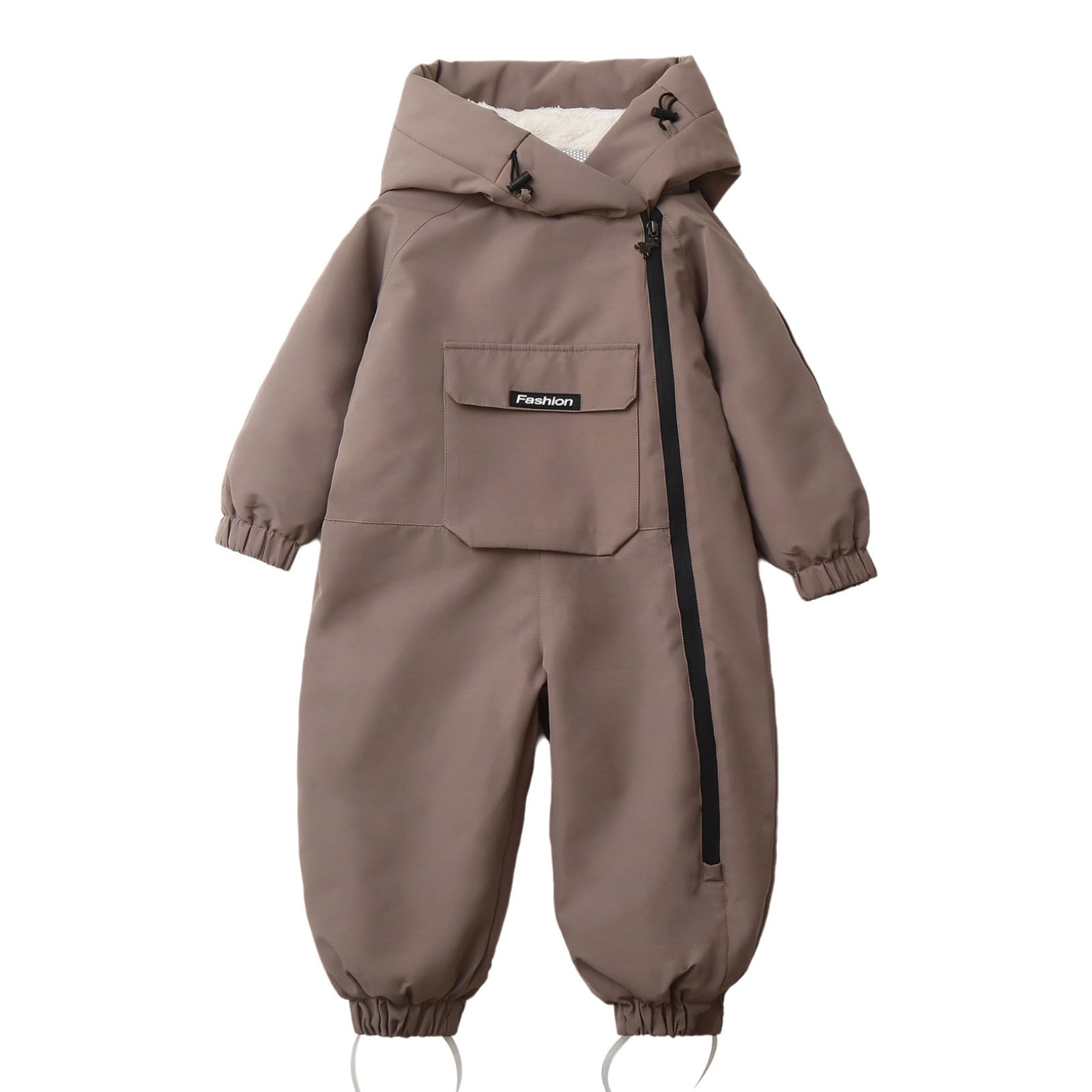 Choomomo Baby Jungen Mädchen Schneeanzug Warm Strampelanzug mit Kapuze Langarm Fleece Gefütterte Jumpsuit Wasserdicht Gr. 68-98