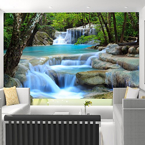 Mural 3D tapeta las i rzeki szer. 240 x wys. 167 cm dekoracja ścienna dom rzemiosło naklejka ścienna ścienna włóknina plakat naklejka do salonu
