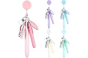 25 Packs Cute Pastel Retractable Badge Clip Pen and Highlighter Nurse Pens