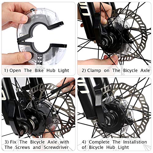 image for Sarissa Bicycle Hub Light, Safety Waterproof Bike Wheel Lights LED Cyc