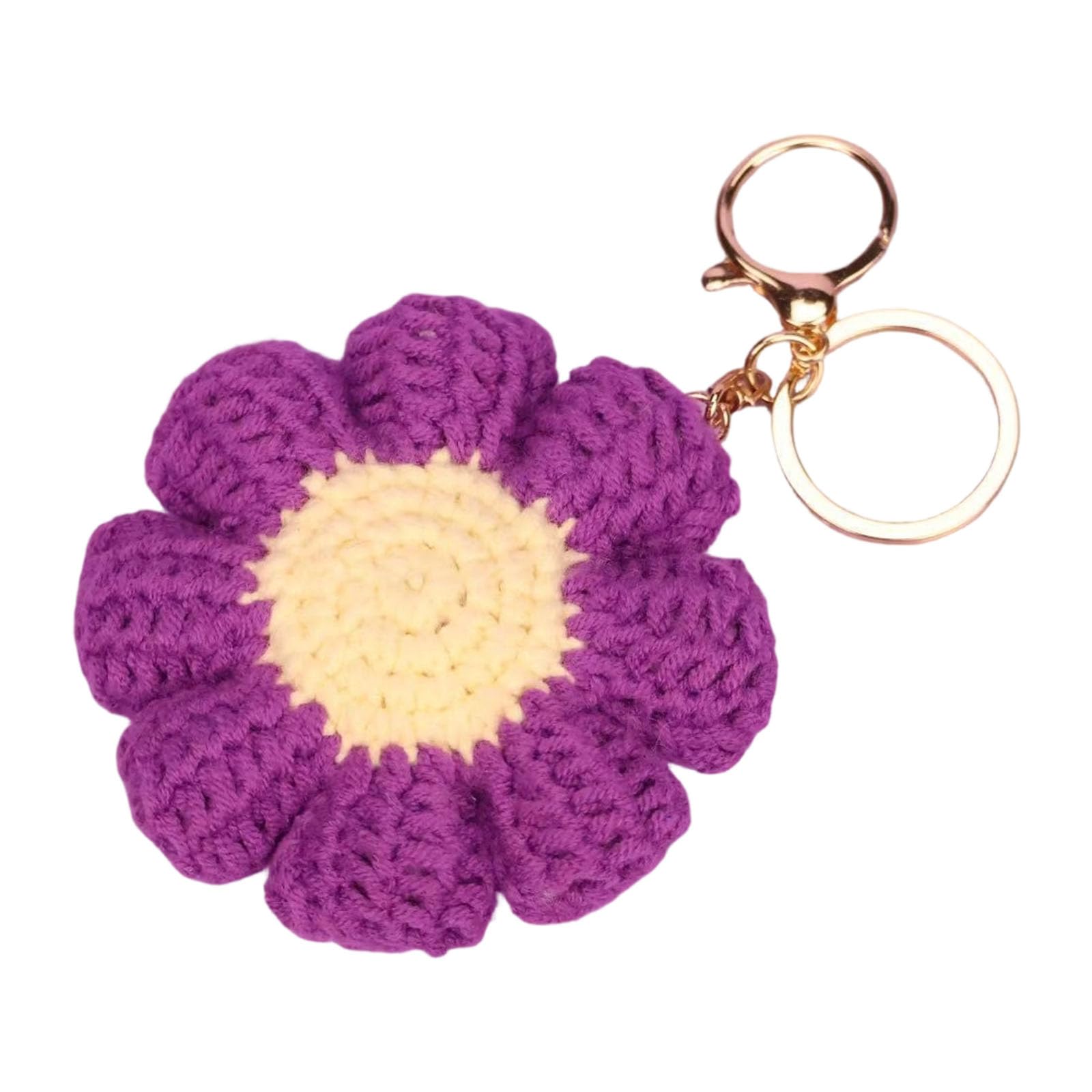 Oxxggkao B Handwoven Floral Keychain Fashionable Keyring Ag Decor Gift Rings Fashionable Ornaments For Ags Woolen Yarn Thread Keyring