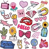 RUIJIE 25 Piezas Parches Ropa Termoadhesivos Planchar En Los Parches Apliques Patch Sticker Niños Parches de Planchado Parches de Costura para DIY Coser,Ropa,Jeans,Camiseta,Pantalon,Bolsas,Sombrero