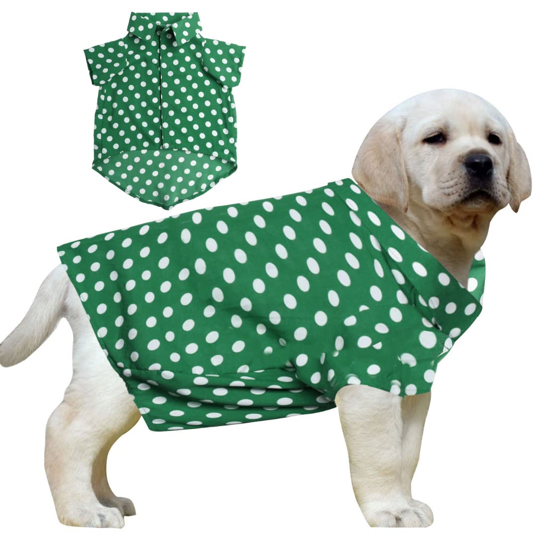 Western Era Cotton Printed Breathable Basic Vest Dog Shirt, Super Soft Shirt, Cute Lightweight Thin Shirt for Your Furies, Ultra Comfort Dog Apparel (Polka Green) (Large - 20 Inches) (B0BMLVFG3N) Amazon Price History, Amazon Price Tracker