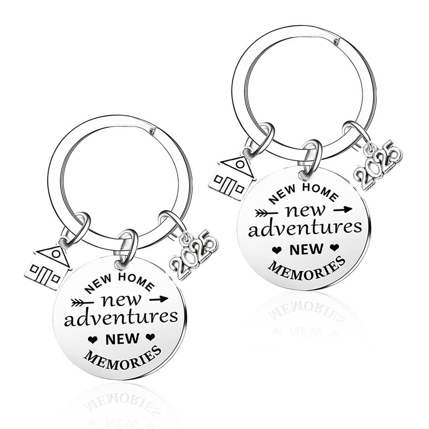 Xmnivate Women's 2025 2 Pieces New Home Keychains, Housewarming Gifts, Home Accessories, Creative Keychains, Stainless Steel Keychains, Keychain Gifts, Perfect For Friends And Family
