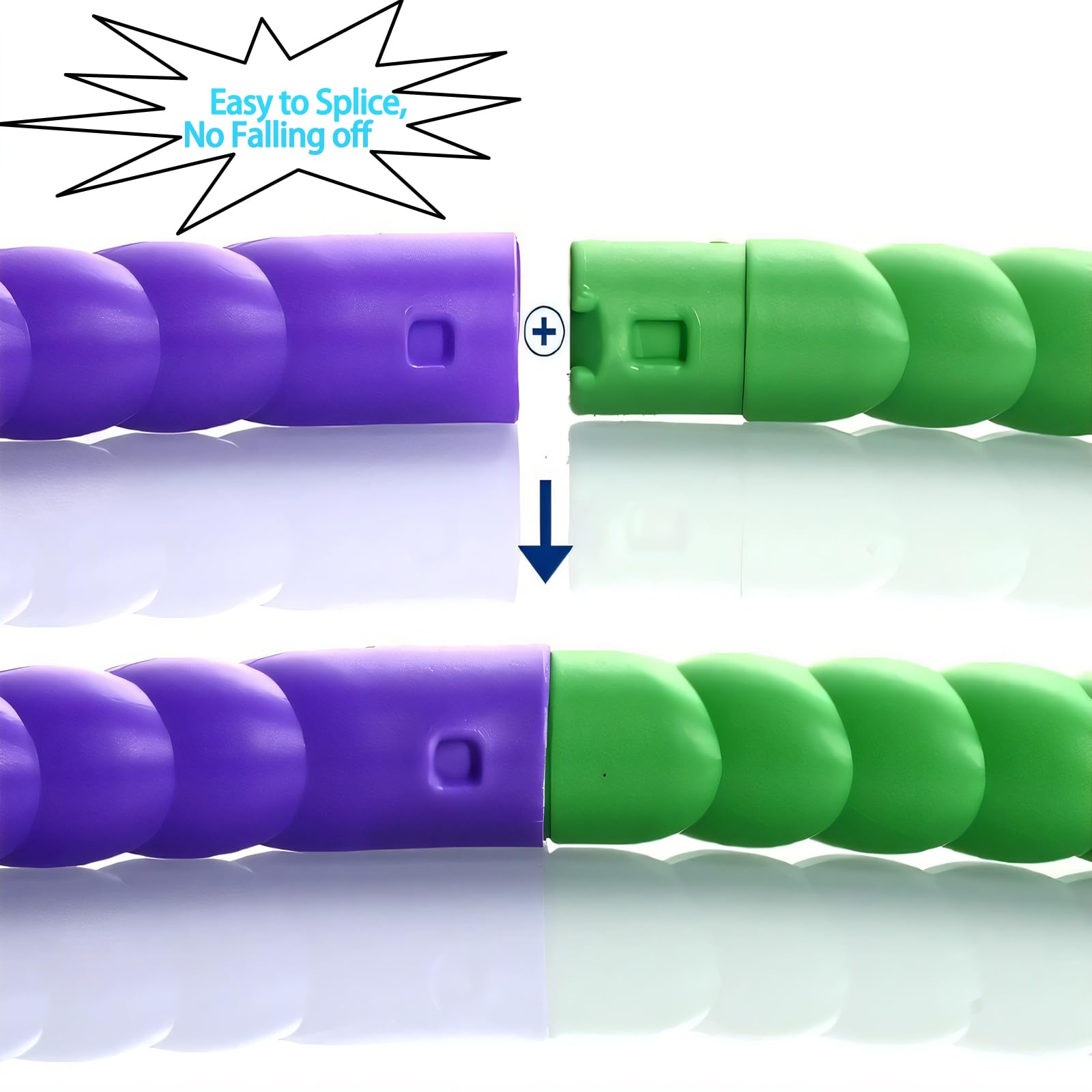 Hula Hoop obręcz dla dzieci, 7 części, plastikowa, zdejmowana, 60 cm, Hullahub obręcz dla dzieci, regulowana Hula Hup obręcz do fitnessu, gimnastyki, gier tanecznych, dla dzieci i dorosłych