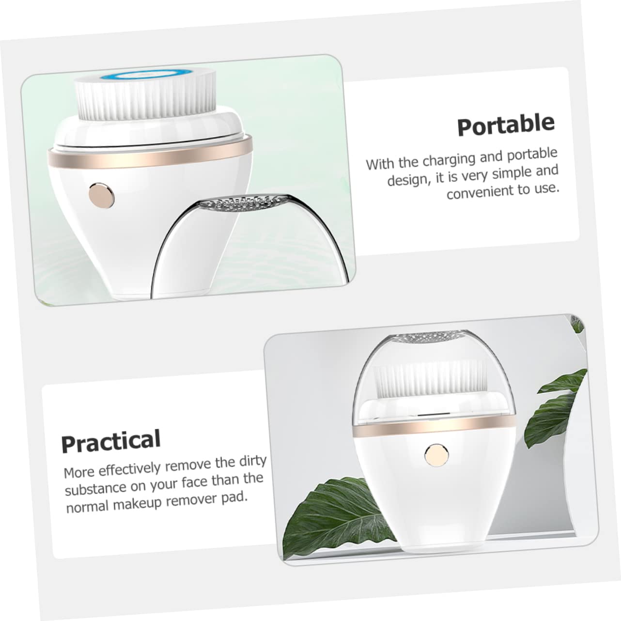 300 Mah Cepillo Facial Eléctrico de Plástico Abs Portátil