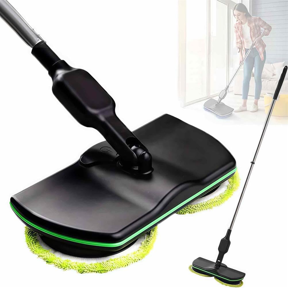 Limpiador eléctrico inalámbrico recargable para suelos con mopa giratoria para barrer, lavar y pulir