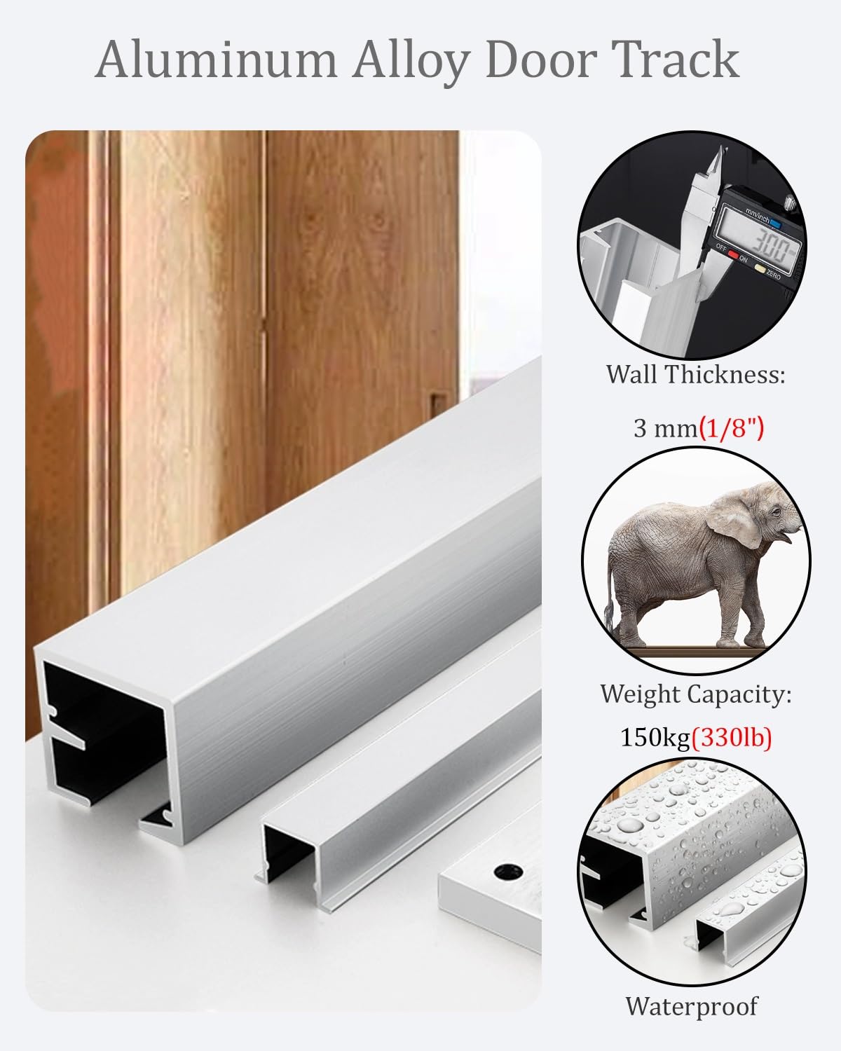 Binario per Porta Scorrevole Kit di Binari per Porte Scorrevoli A Soffietto, Kit di Binari per Armadi Pieghevoli, Guida per Porta A Zanzariera per Patio A 2 o 4 Ante(4-door,4000mm/157 inch)