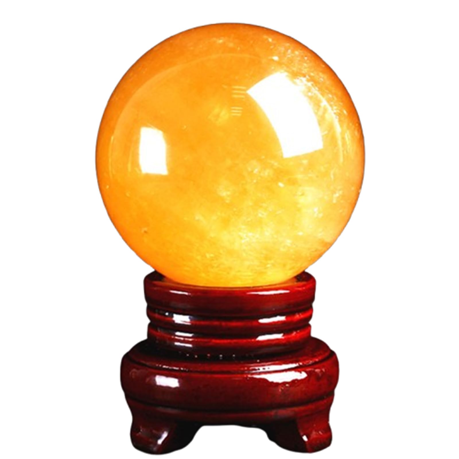 AEVHBAMXN Citrine Crystal Balls| Yellow Calcite Sphere Ball|Feng Shui Desktop Decoration| Lucky Divination |Office Living Room Study Porch Ornaments,7.1"(18cm)