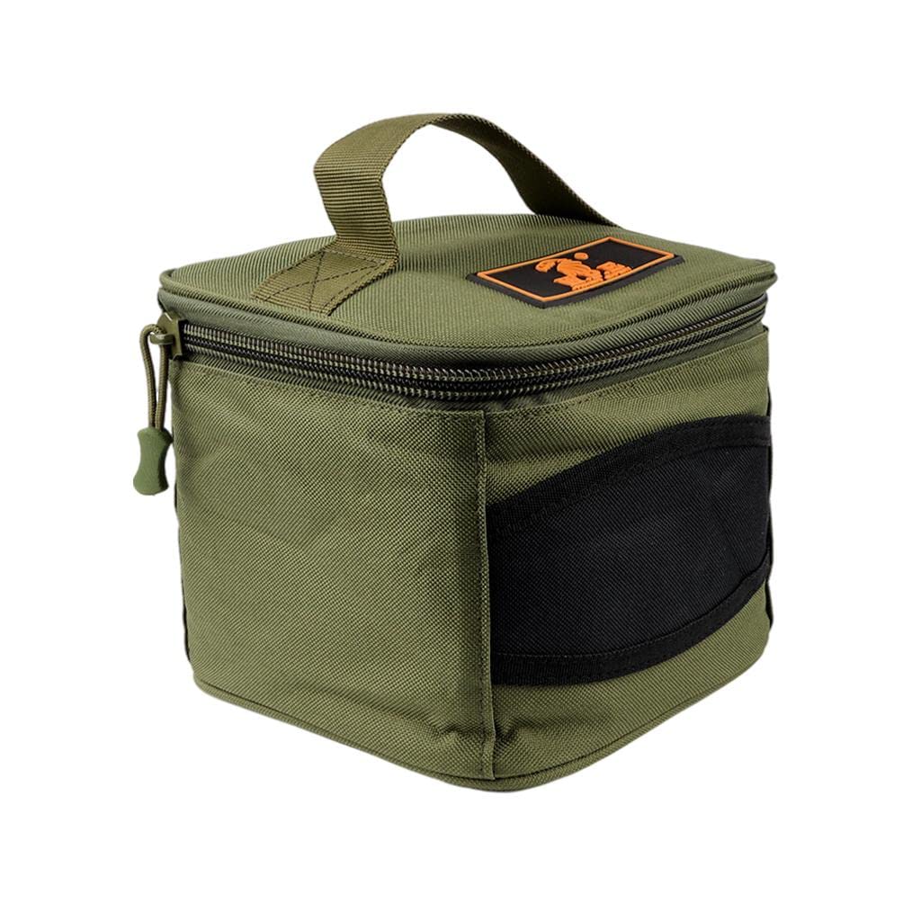 Bolsa de almacenamiento duradera para carrete de pesca de carpa, gancho de pesca, bolsa de aparejos, Juego de 5 (verde), 18x20x15cm, como se muestra en la
