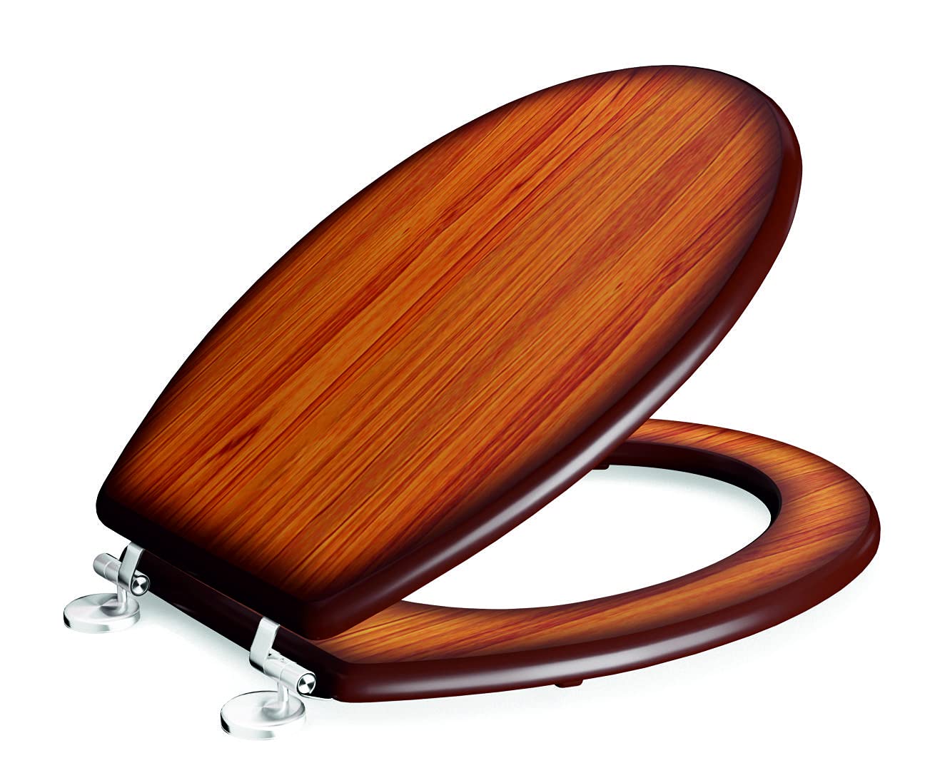 Toilet Seat Cover | Adshank | Teakwood effect/finsh | Non Soft Close type | Model : AI 2200018G 020 PBn | Adaptable/Suitable for Cera Codi 2069 Commode/Toilet/WC