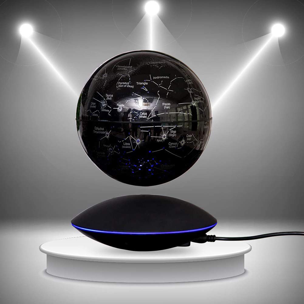 Schwebender Globus – 6 Zoll Magnet-Levitation Weltkugel Mit LED-Beleuchtung (weißes Licht), Dreht Sich Geräuschlos, Ideal Als Deko & Geschenk