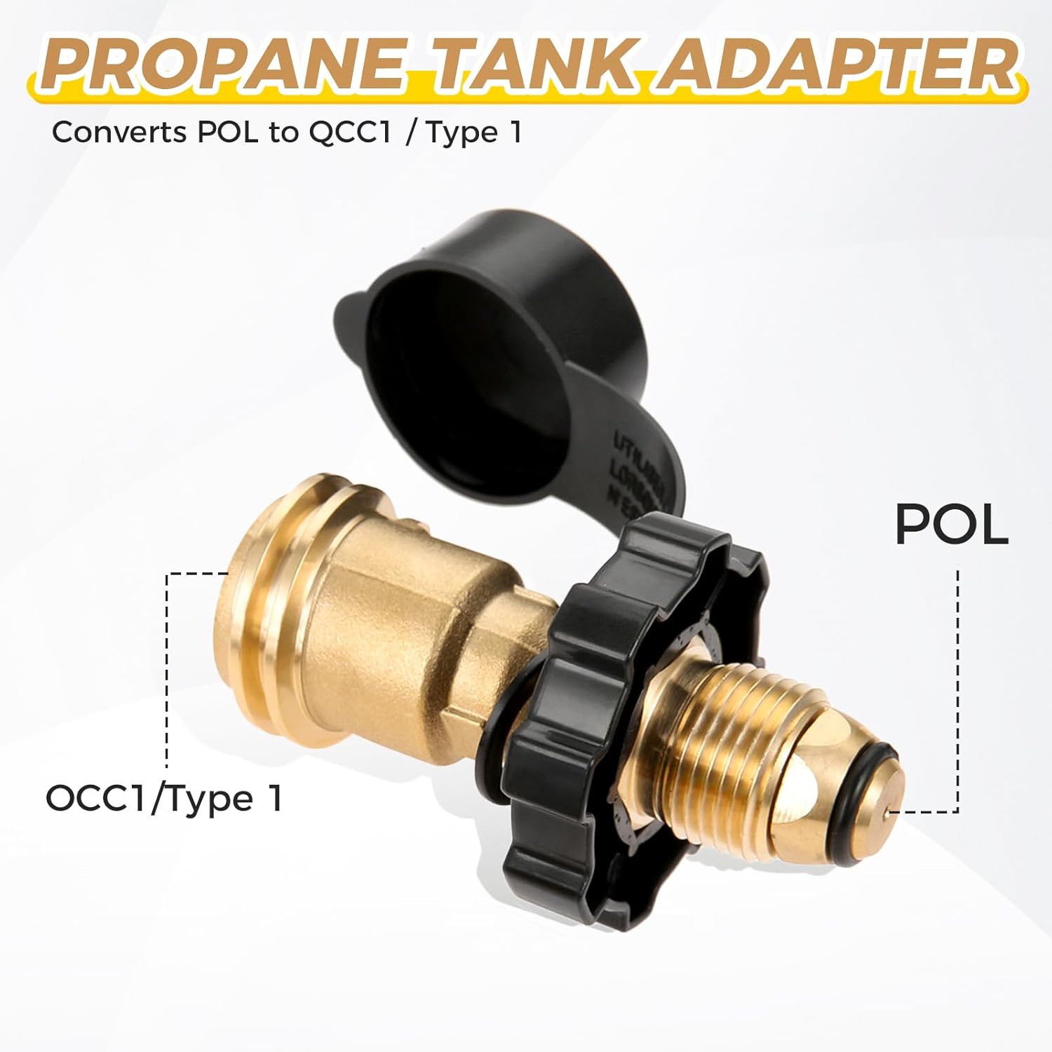 12 Feet Propane Extension Hose, Universal Extension Include POL Gauge, POL LP Tank to Male QCC1 / Type1 Adapter, Leak Detector for Gas Grill, Heater and All Other Propane Appliances