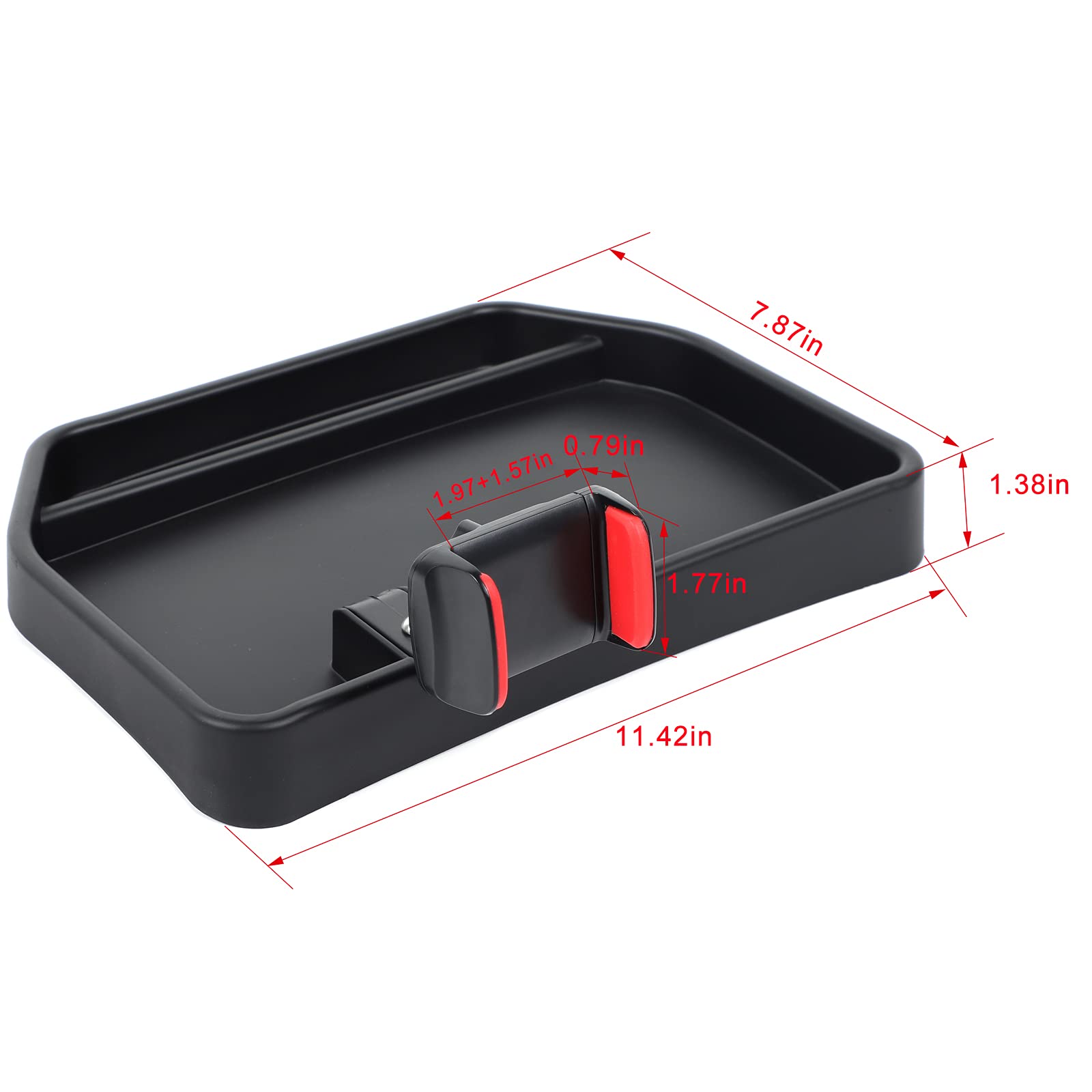 CheroCar Dash-Mounted Phone Holder with Storage Box Dash Tray Interior Accessories Organizer Box Multi-Function Dash Phone Mount with Tray for Chevy Silverado/GMC Sierra 2014-2018