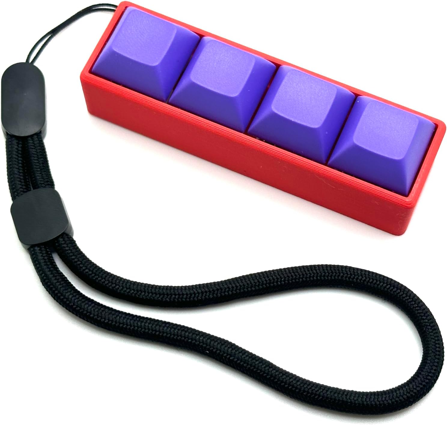 Four-Button Clicky Mechanical Switch Fidget Toy | Stim Toy, Stress Relief, ADHD (White Base, Mint Green Keycaps)