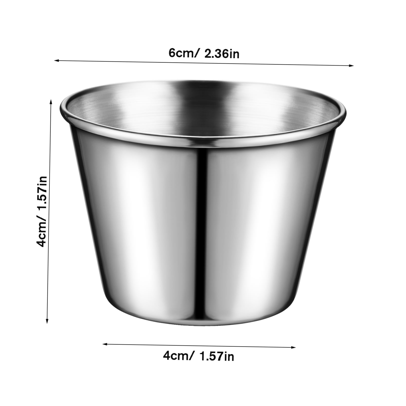 VINTORKY 6 Pcs Stainless Steel Condiment Cups Versatile Ketchup and Sauce Containers for Kitchen Restaurants and Picnics Easy to Clean and Store for Vinegar and Grill Sauce