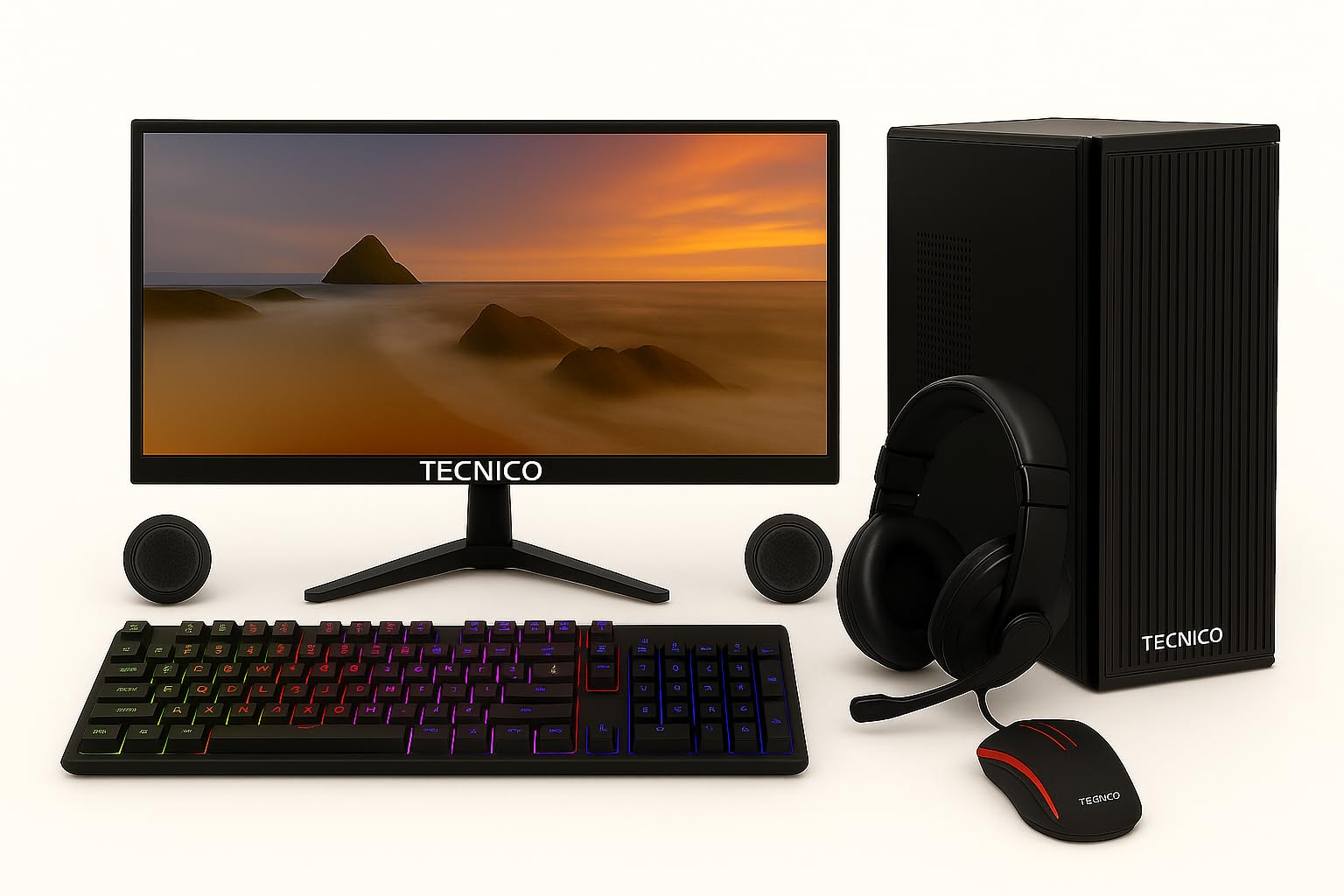 TECNICO Student & Business All-in-One Desktop Computer Set, i7 4th Gen, 16GB RAM, 256GB SSD, 1TB HDD, 22-inch HD LED Monitor, 4GB Graphics Card, Complete with Accessories