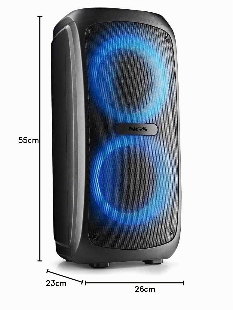 NGS Wild Temper - Enceinte Bluetooth Portable 5.3 pour fête, 200 W, TWS, LED RGB, entrée Micro Double karaoké, USB/AUX, Batterie 4400 mAh