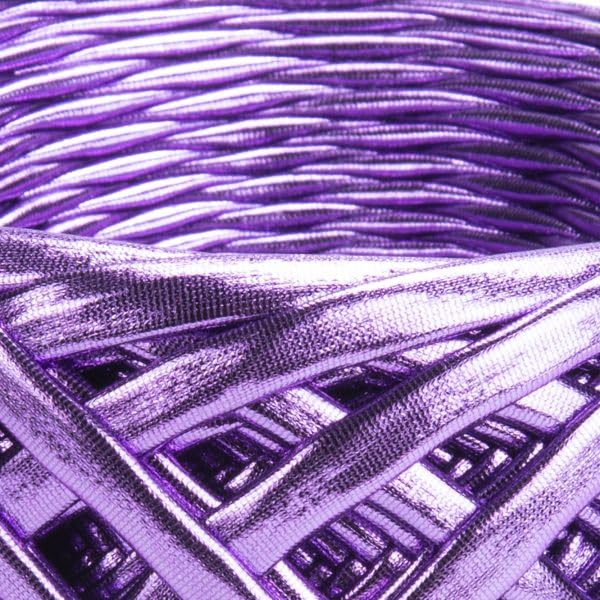 Image of YarnArt Metallic Club Yarn - Super Bulky T-Shirt Yarn, 100% Polyester, 6.35 oz (180g), 60 yds - Shiny for Crochet Bags, Rugs, Handbags, Home Decor (Color 8127)