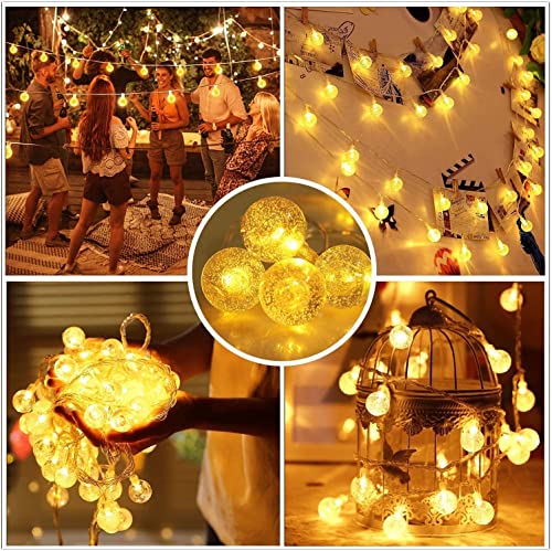 Image of MoonlitDreams 12M 36LED Crystal Ball String Lights - Decorative Waterproof Fairy Lights for Indoor /Outdoor, Garden, Diwali, Christmas, Wedding, Party & Festival Decoration