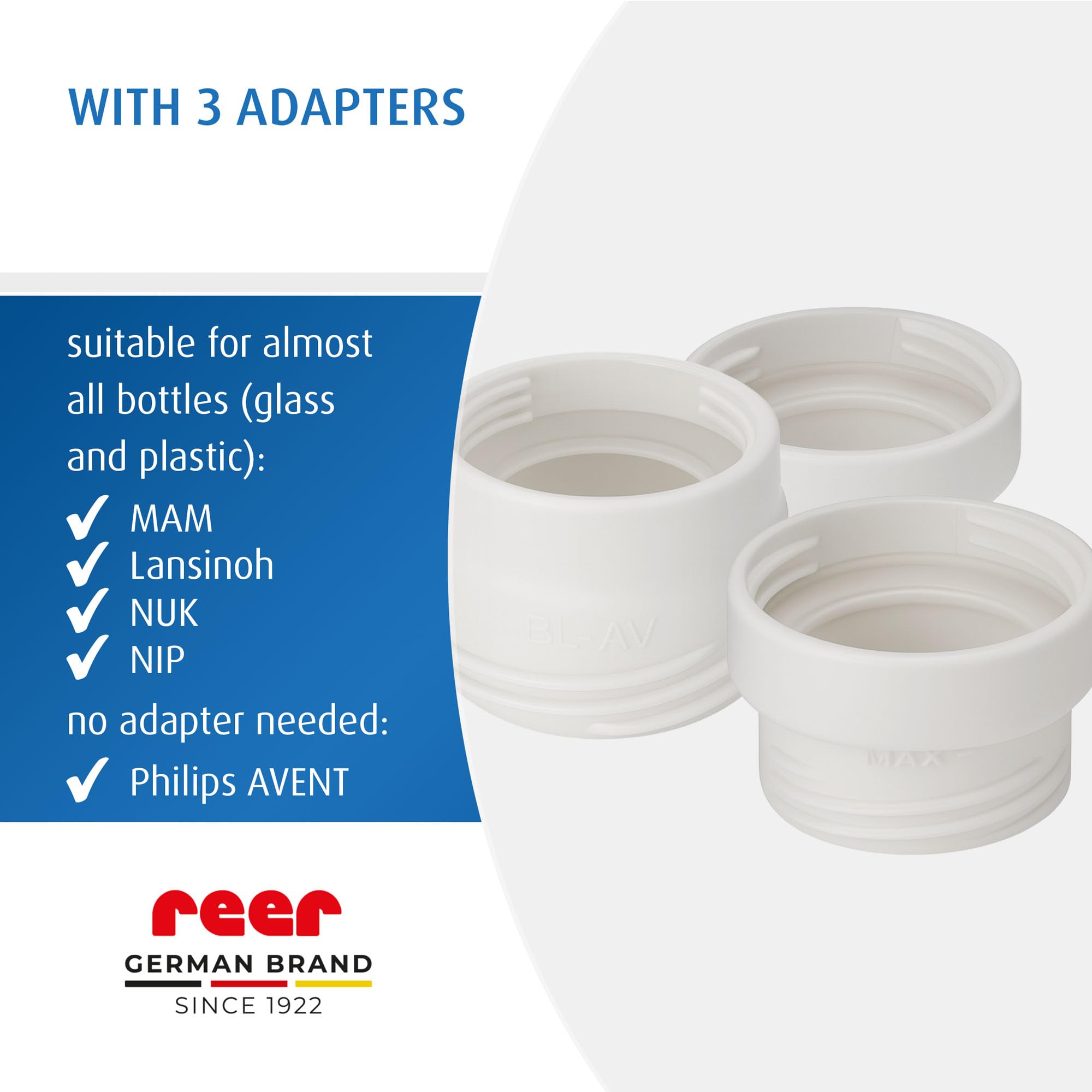 reer Heat2Go Calentador de alimentos para bebé, para uso móvil, calentador de biberones, para un calentamiento relajado sobre la marcha, compacto y portátil, equipamiento inicial para bebés