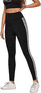 ليجن رياضي نسائي بخصر عالٍ وخامة مرنة مع شريط جانبي مزدوج - مثالي للتمارين والارتداء اليومي للبنات والنساء من ميزة