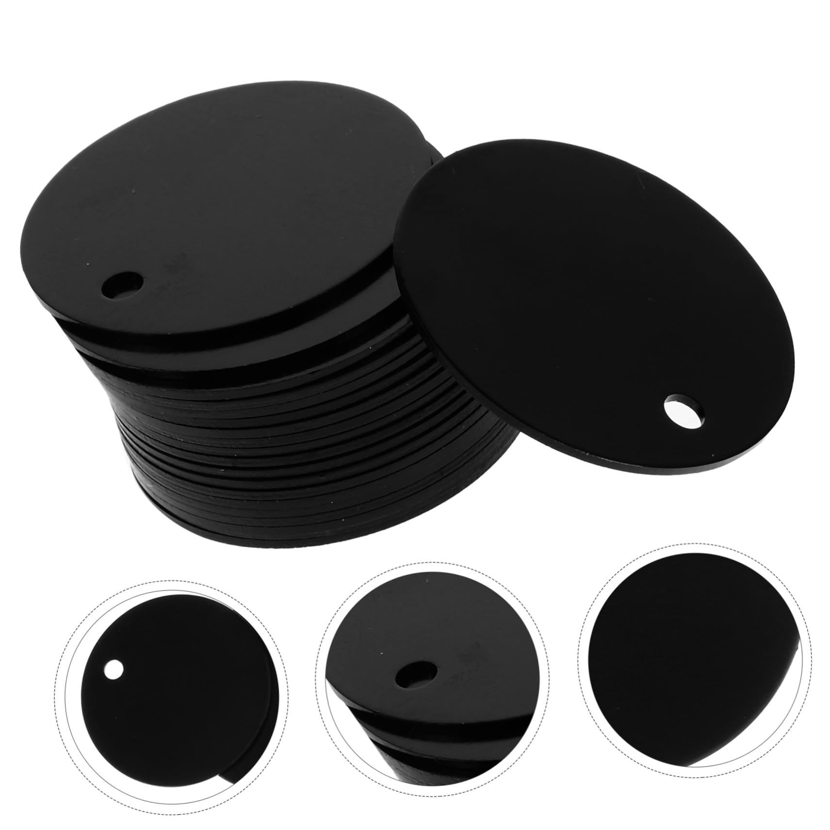 TEHAUX 250pezzi Targhette Identificative Alluminio Per Animali Domestici Medagliette Rotonde Fatte Per Incisione Accessori Personalizzabili Per Cuccioli e Cani Colore Nero