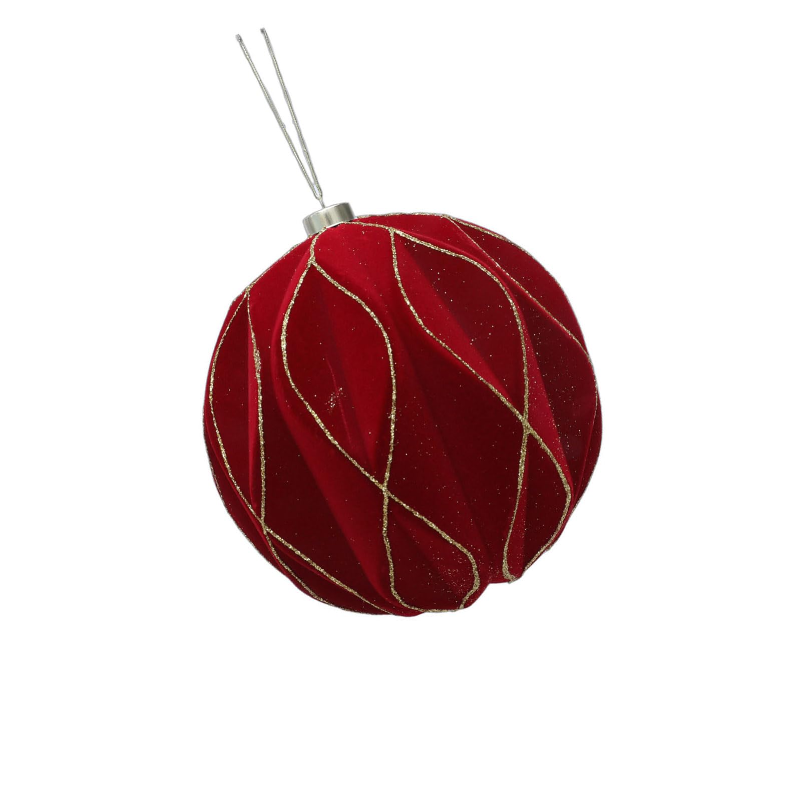 Whoasyst Glittering Rhombus Textured Velvety Christmas Orbs Decorations Shatter Resistant Plastomer Decorative Baubles for Tree Staircase Mantals Blanketed Christmas Ball