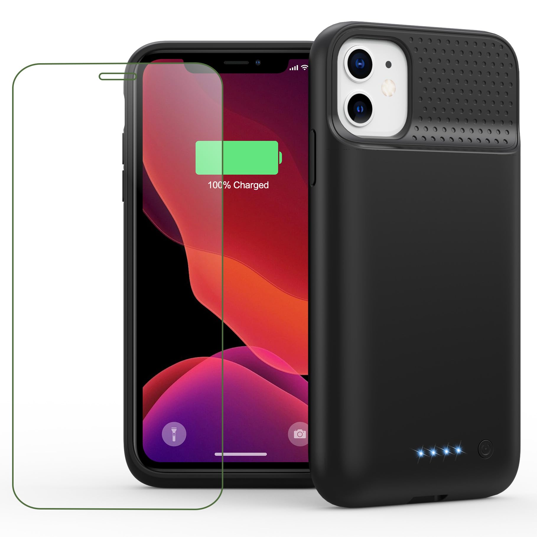 Feob Battery Case for iPhone 11/XR,[2025 Upgraded] 7500mAh Ultra-Slim Portable Extended Charger Case Cover for iPhone 11/XR Charging Case (6.1 Inch)-Black
