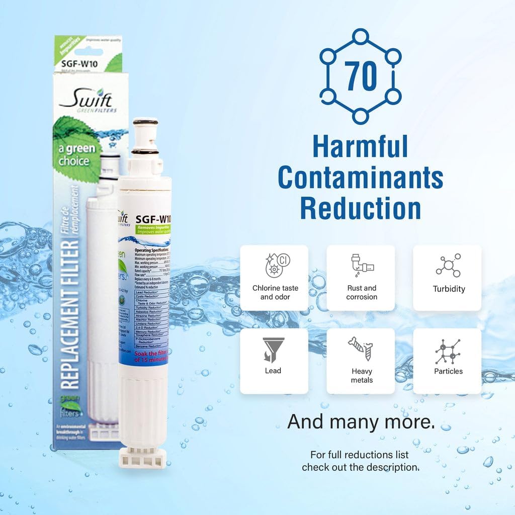 Swift Green Filters SGF-W01 Compatible Refrigerator Water Filter for 4396508, 4396510, EDR5RXD1, Made in USA,Pack of 1, White