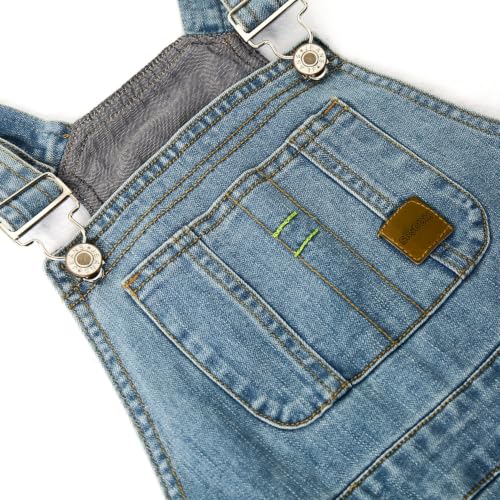 Image of KIDSCOOL SPACE Baby Little Girls Denim Overalls,Toddler Big Boys Adjustable Jeans Workwear