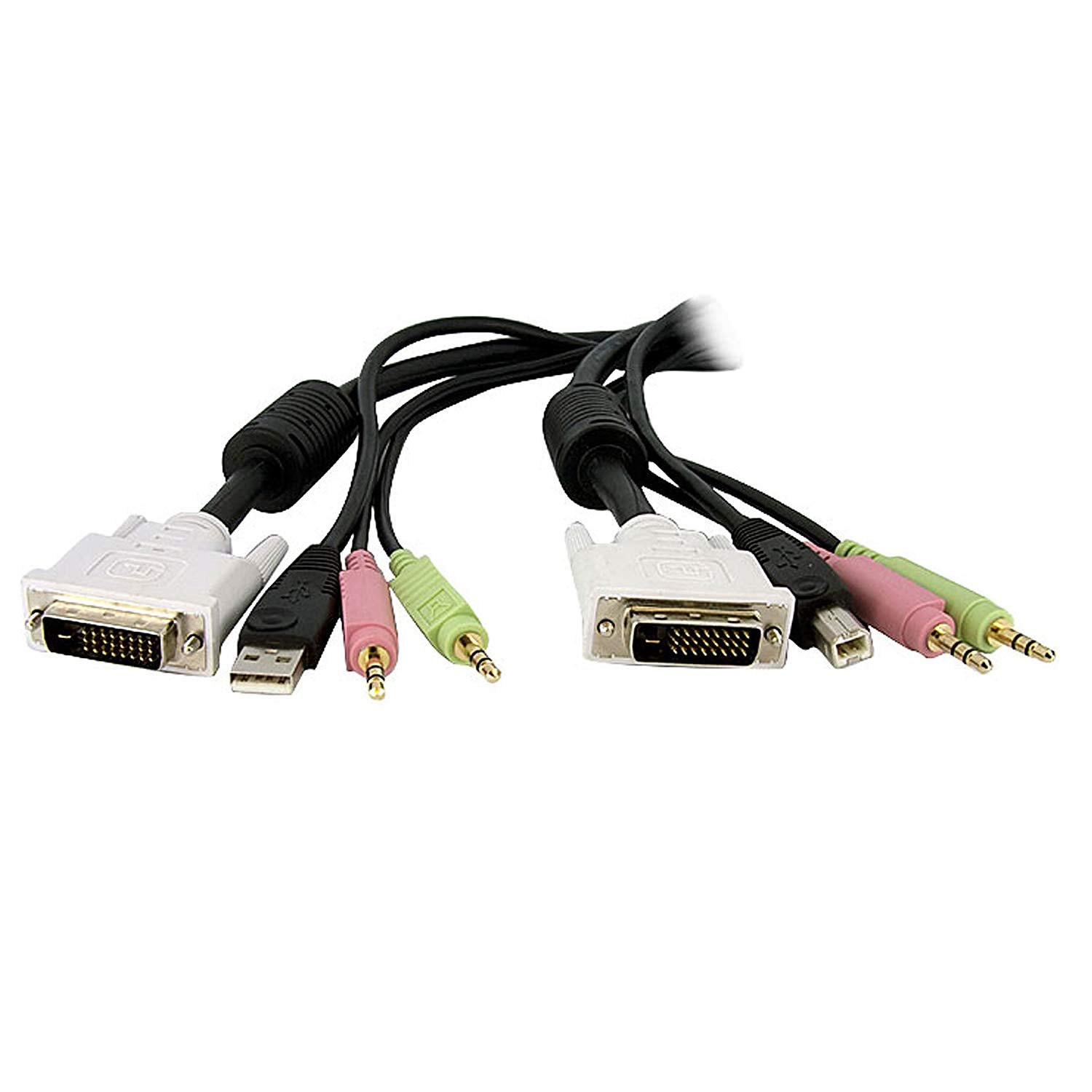 15ft Usb Hi-Res Kvm 4-In1 Cable Dvi Dual Link