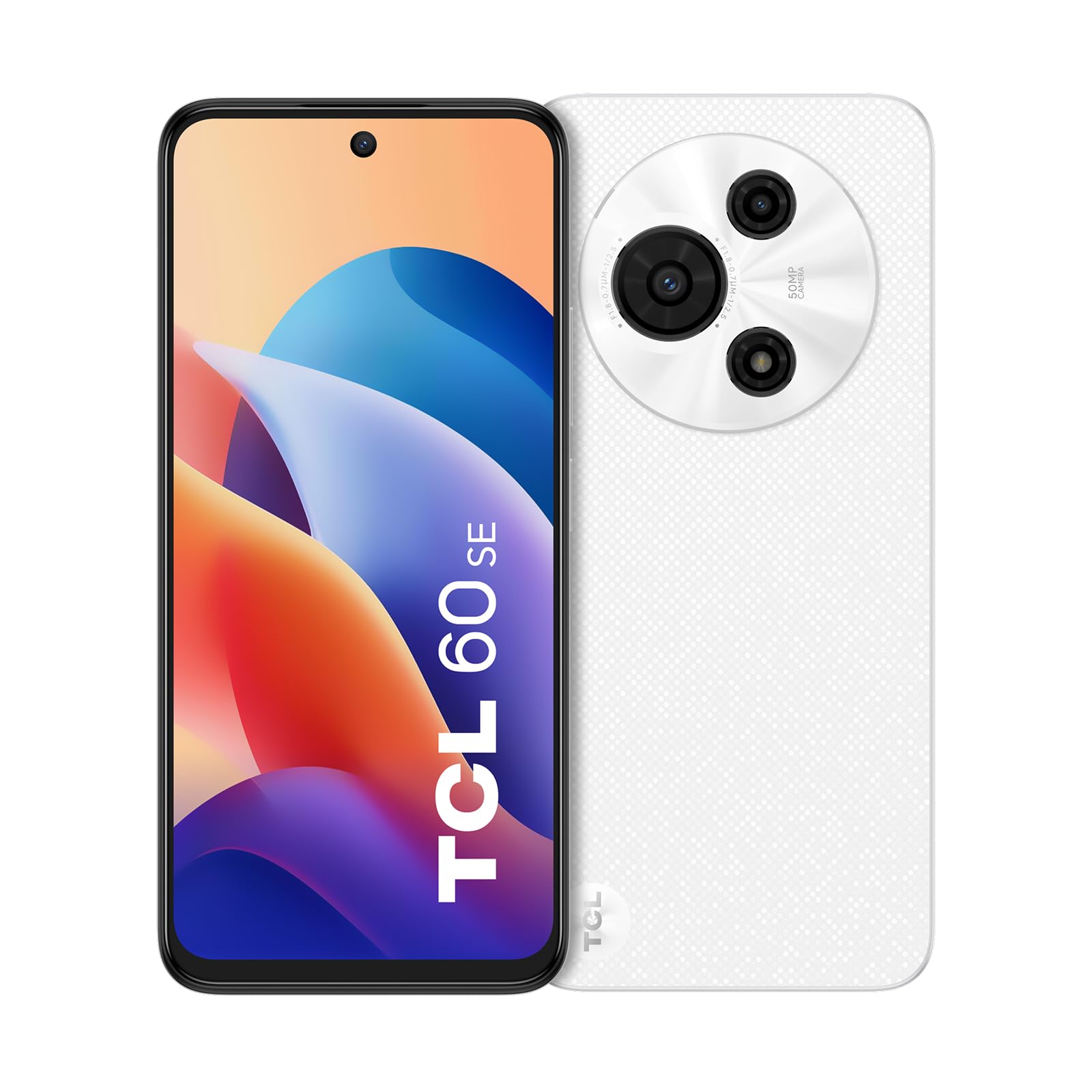 TCL 60 SE Mobiltelefon, 6,7-Zoll-HD+-Display, 8+512 GB entsperrtes Smartphone, 50-MP-Dual-Kamera, 5000-mAh-Akku, Android 15-Mobiltelefon, Dual-Lautsprecher, Blizzard White
